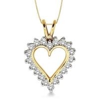 Jilco Inc. Yellow Gold Diamond Heart Necklace
