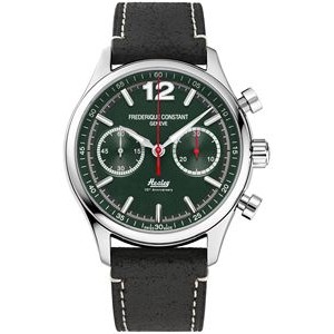 Frederique Constant® Men's Automatic Leather Strap Watch w/Green Dial
