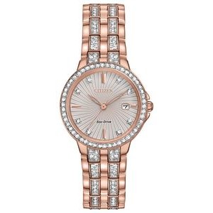 Citizen® Ladies' Eco Drive Watch w/Pink Gold-Tone Stainless Steel Bracelet