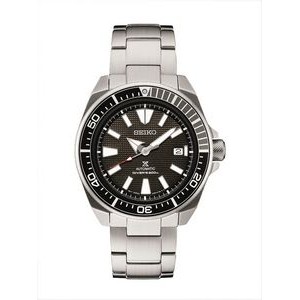 Seiko Men's Automatic Diver Watch w/Silver/Black Case & Black Dial