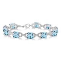 Jilco Inc. Blue Topaz & Diamond Bracelet
