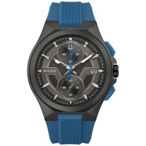 Bulova® Men's Maquina Chronograph Dial Watch w/Blue Silicone Strap