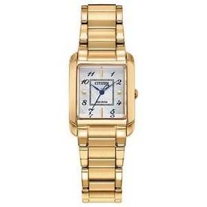 Citizen® Ladies' Bianca Gold Stainless Steel Watch w/White Dial