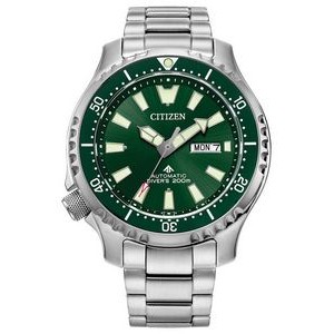 Citizen® Men's Promaster Dive Stainless Steel Automatic Watch w/Green Dial