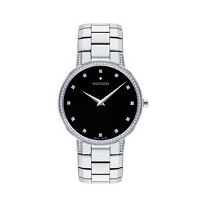 Movado Faceto Stainless Steel Watch w/Diamond Markers