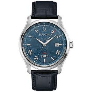 Bulova® Men's Classic Wilton Blue Dial Watch w/Black Leather Strap