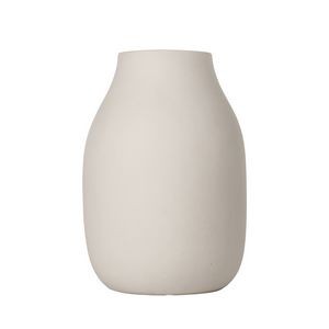 Blomus Colora Moonbeam Cream Porcelain Vase (8" x 6")