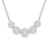 Jilco Inc. 0.50 TWT White Gold Diamond Cluster Necklace