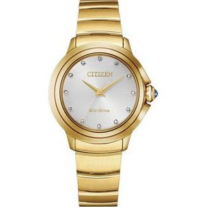Citizen® Ladies' Ceci Eco-Drive Stainless Steel Bracelet Watch w/White Dial
