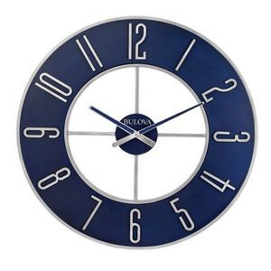 Bulova® Blue Steel Home Décor Wall Clock