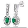 Jilco Inc. White Gold Diamond & Emerald Dangle Earrings