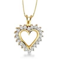 Jilco Inc. 0.50 TWT Yellow Gold Diamond Heart Necklace