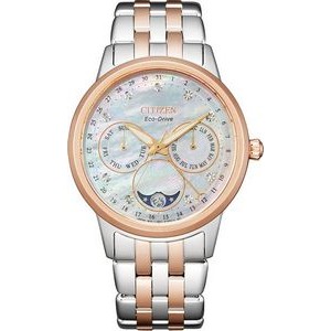 Citizen® Ladies' Calendrier Eco-Drive Two-Tone Pink Watch w/White MOP Dial
