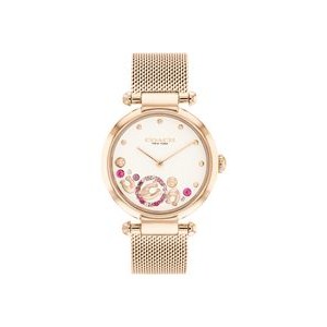 Coach Cary Ladies Rose Gold Watch w/White Dial
