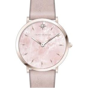 Olivia Burton® Celestial Ultra Slim Carnation Gold Watch w/Leather Strap