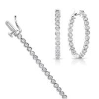 Jilco Inc. White Gold Diamond Bracelet & Earring Set
