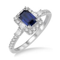 Jilco Inc. Sapphire & Diamond White Gold Ring