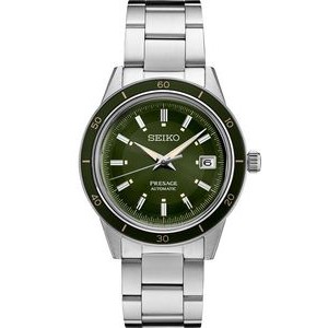 Seiko Men's Presage Stainless Steel Watch w/Green Dial