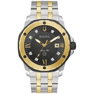 Bulova® Men's Marine Diamond Dial Two Tone Watch