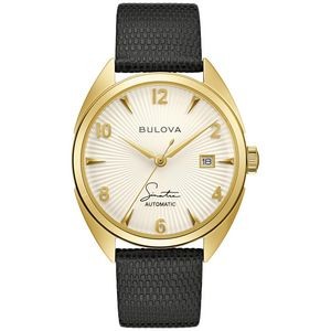 Bulova® Frank Sinatra Men's Automatic Black Lizard Strap Watch w/Silver White Dial