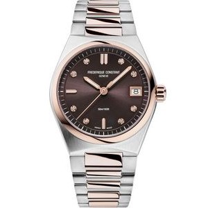 Frederique Constant® Ladies' Highlife Quartz Stainless Steel Bracelet Watch w/Brown Dial