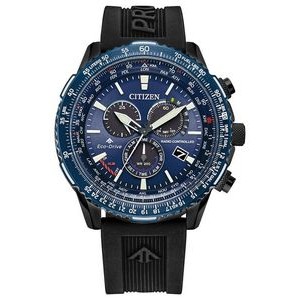 Citizen® Men's Black Eco-Drive Watch w/Blue Dial