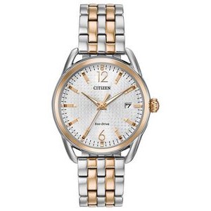 Citizen Ladies' Eco Drive Two-Tone Rose Gold Watch w/Silver-Tone Dial