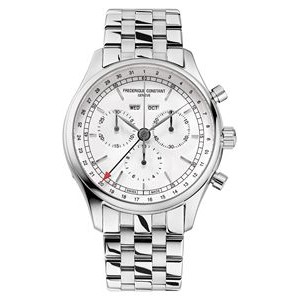 Frederique Constant® Classics Quartz Chronograph Stainless Steel Bracelet Watch w/Silver Dial