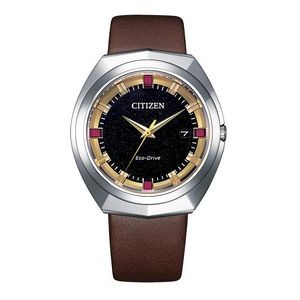 Citizen® Men's Sport Lux Brown Leather Strap Watch w/Black Dial
