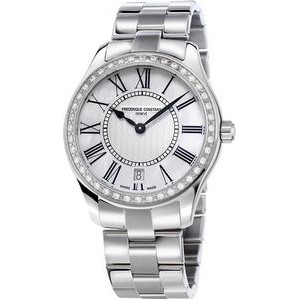 Frederique Constant® Ladies' FC Classic Quartz Silver-Tone Stainless Steel Watch w/White Dial