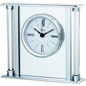 Bulova® Pearl Silver Mantle Clock