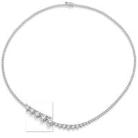 Jilco Inc. 14K White Gold Riviera Diamond Necklace w/212 Prong Set Diamonds