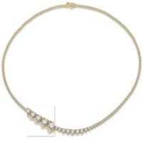Jilco Inc. 14K Yellow Gold Riviera Diamond Necklace w/212 Prong Set Diamonds