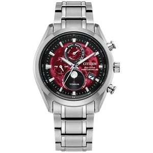 Citizen® Men's Sport Luxury Titanium Bracelet Watch w/Red Dial