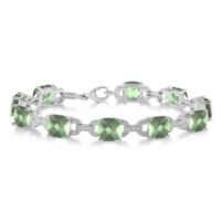 Jilco Inc. Green Amethyst & Diamond Bracelet