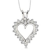 Jilco Inc. White Gold Diamond Heart Necklace