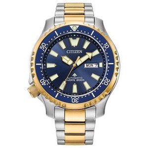 Citizen® Men's Promaster Dive Two-Tone Stainless Steel Automatic Bracelet Watch w/Blue Dial