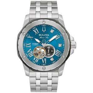 Bulova® Mens Marc Anthony Series A Stainless Steel Bracelet Watch w/Blue Dial