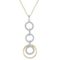 Jilco Inc. Yellow Gold Contemporary Circle Cascading Diamond Necklace
