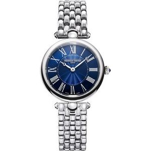 Frederique Constant® Ladies Classic Quartz Silver-Tone Stainless Steel Bracelet Watch w/Blue Dial
