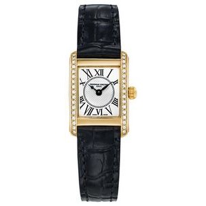 Frederique Constant® Ladies' FC Classic Quartz Black Leather Strap Watch w/Silver-Tone Dial