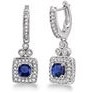 Jilco Inc. Cushion Cut Diamond & Sapphire Earrings