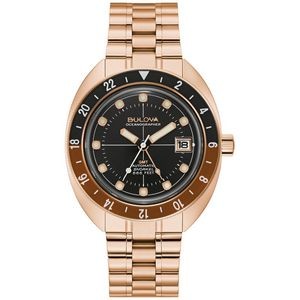 Bulova® Men's Oceanographer Snorkel Stainless Steel Bracelet Watch w/Black dial