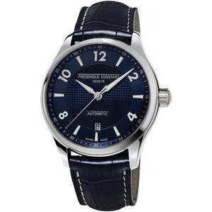 Frederique Constant® Men's Runabout Automatic Navy Blue Leather Strap Watch w/Navy Blue Dial