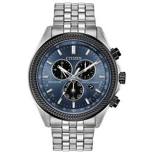 Citizen® Men's Eco-Drive Perpetual Calendar Chrono Watch w/Blue-Gray Dial