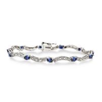 Jilco Inc. Diamond & Blue Sapphire Bracelet