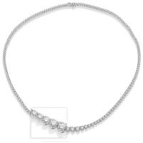 Jilco Inc. 14K White Gold Riviera Diamond Necklace w/161 Prong Set Diamonds