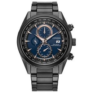 Citizen® Men's Sport Luxury Radio Control Stainless Steel Bracelet Watch w/Blue Dial