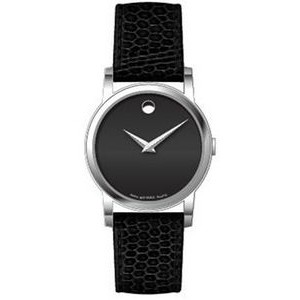 Movado Ladies' Classic Museum Stainless Steel Watch w/Black Strap
