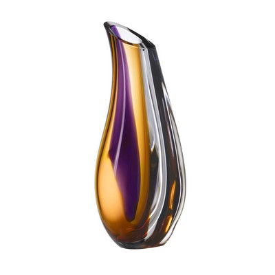 Orrefors Kosta Boda Orchid Vase (Amber/Purple - 14.5"H)